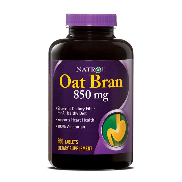 Natrol 850 mg Oat Bran Fiber Pills (Pack of 2 360count Bottles