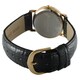 Timetech Men's Goldtone Black Leather Strap Watch