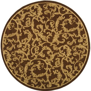(^ ^)// Safavieh Indoor/ Outdoor Mayaguana Brown/ Natural Rug (6' 7 Round)