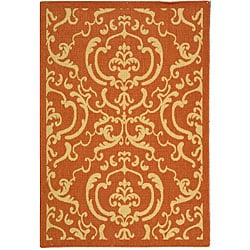 Low Price Safavieh Indoor/ Outdoor Bimini Terracotta/ Natural Rug (4' x 5'7)