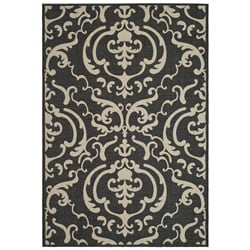 (^_-) Safavieh Indoor/ Outdoor Bimini Black/ Sand Rug (2' x 3'7)