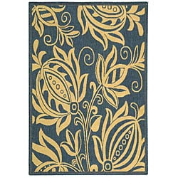@@@ >  Safavieh Indoor/ Outdoor Andros Blue/ Natural Rug (4' x 5'7)