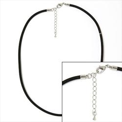 Black Satin Cotton 3.4-mm 20-inch Cord Necklaces (Pack of 2)