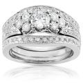 14k White Gold 1 1/4ct TDW Diamond Bridal Ring Set (H-I, I1-I2)