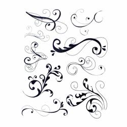 Autumn Leaves Stampology Flourishes V2 9-piece Clear Stamps Set