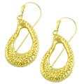 14k Yellow Gold Diamond-cut Pear-shaped Dangle Earrings