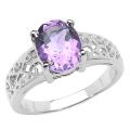 Sterling Silver Oval-cut Amethyst Filigree Ring