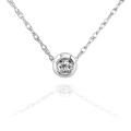14k White Gold 1/10ct TDW Diamond Solitaire Necklace (H-I, I1-I2)