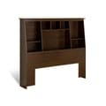 Everett Espresso Full/Queen Tall Slant-back Bookcase Headboard