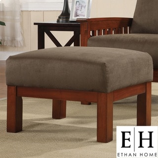 ETHAN HOME Hills Mission-style Oak and Olive Ottoman