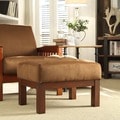 ETHAN HOME Hills Mission Oak and Rust Ottoman