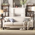 ETHAN HOME Uptown Peat Microfiber Suede Modern Sofa