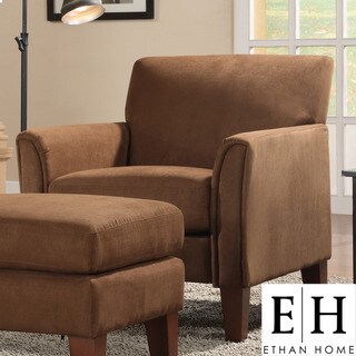 ETHAN HOME Uptown Collection Mocha Microfiber Armchair