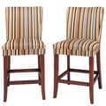 ETHAN HOME Parson Striped Upholstered Pub Stool (Set of 2)