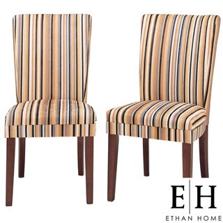 ETHAN HOME Parson Striped Upholstered Dining Chair (Set of 2)