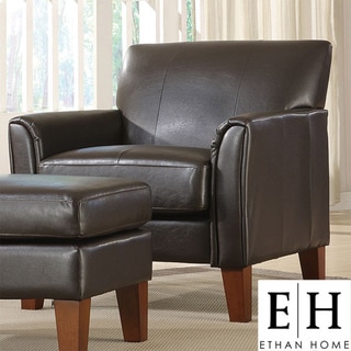 ETHAN HOME Uptown Dark Brown Faux Leather Accent Chair