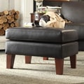 ETHAN HOME Uptown Dark Brown Faux Leather Ottoman