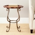 Safavieh Lorraine Dark Brown Scalloped Side Table