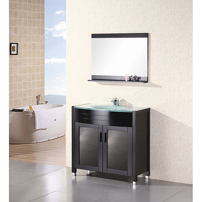 Design Element Contemporary Bathroom Vanity With Waterfall Faucet