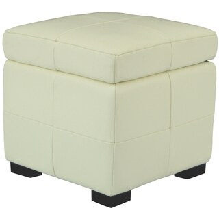 Lorenzo Small Flip-top Off-white Storage Ottoman