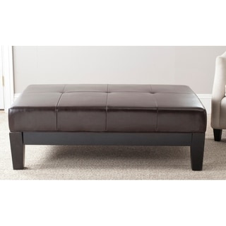 (>_<)  Safavieh Brown Solid Wood Cocktail Ottoman