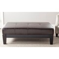 Brown Solid Wood Cocktail Ottoman