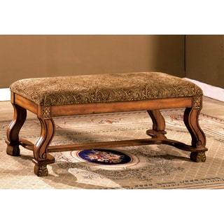 ###  Furniture of America Solid Antique Oak Bench