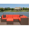 Modena 6-piece Patio Set with Orange Cushions