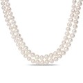 Miadora Sterling Silver 2-strand 9-10mm FW Pearl Necklace (17-22 inches)