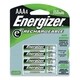 Energizer NH12BP-4 AAA Nickel Metal Hydride Rechargeable Battery