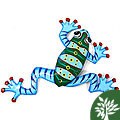 Recycled Oil Drum Blue Frog Wall Art   , Handmade in Haiti 