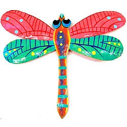 Great Prices Metal 'Pink Dragonfly' Wall Art (Haiti)