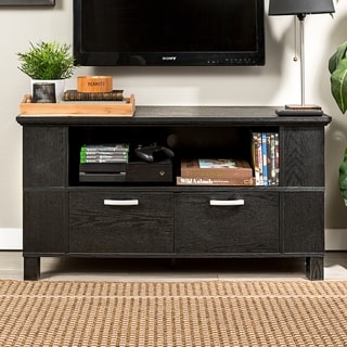 Contemporary Black Wood 44-Inch TV Stand