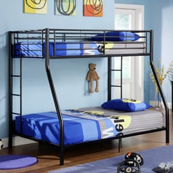 Buy  Black Metal Twin Double/Full Bunk Bed
