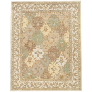 Indo Tabriz Beige/ Ivory Rug (7'3 x 9'3)