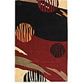 Safavieh Handmade Rodeo Drive Twilight Black/ Red N.Z. Wool Rug (5' x 8')
