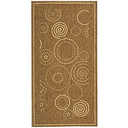 (^.^)/ Safavieh Indoor/ Outdoor Resort Brown/ Natural Rug (2'7 x 5')