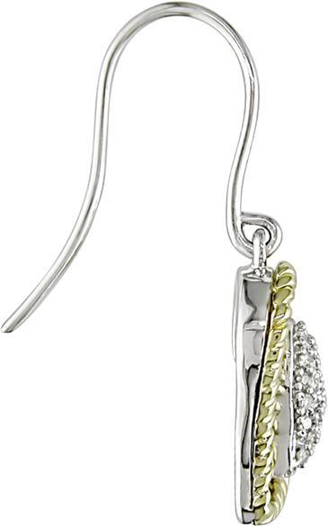 10k Gold and Silver 1/5ct TDW Diamond Heart Earrings (J-K, I3)
