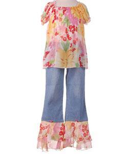 Lipstik Girl's 2-piece Floral Pants Set