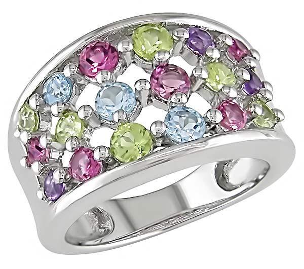 10k White Gold Multigemstone Ring 11902618 Shopping