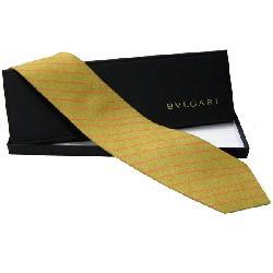 Bvlgari Righe Yellow Striped 7-fold Necktie