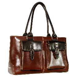 La Philipe Two-tone Brown Women's Dual-handle Satchel