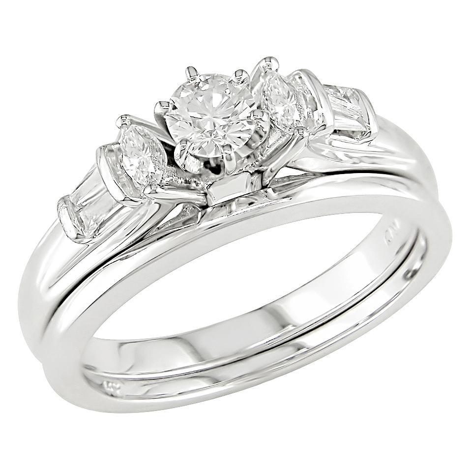 Miadora 14k White Gold 1/2ct TDW Diamond Bridal Set