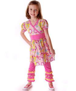 Sophia's Style Girl's Pink Retro Outfit