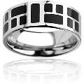 Stainless Steel Black-plated Square Design Ring