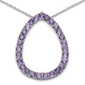Sterling Silver Genuine Amethyst Open Teardrop Necklace