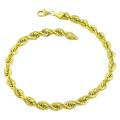 10k Yellow Gold 8.5-inch Semi-solid Rope Chain Bracelet (5 mm)