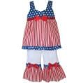 AnnLoren Girls Patriotic 4th of July Boutique Shirt/ Pants Set