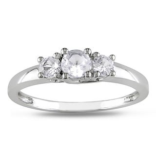White sapphire wedding ring sets