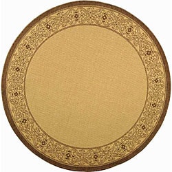 Save Price Safavieh Indoor/ Outdoor Oceanview Natural/ Brown Rug (6'7 Round)